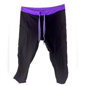 Lululemon Crop Running Tights Drawstring Waist 6